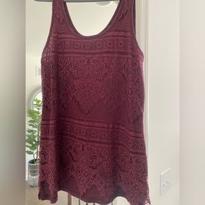 Women’s Maurice’s Maroon Lace Tank Top Blouse Size: XS